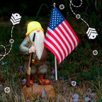 Redwix Patriotic Solar Garden Gnome with American Flag, 11" Resin Armed Garden Gnomes Outdoor Statue, Military Yard Gnome Decor, Gift for 4th of July, Memorial Day, Veterans Day