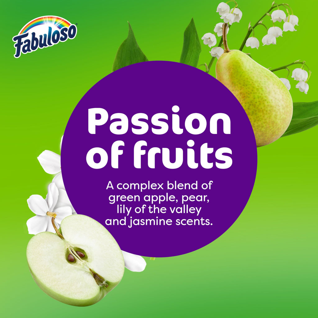 Fabuloso 2X Multi-Purpose Cleaner, No Rinse Floor Cleaner, Long-Lasting Freshness, Passion of Fruits Scent, 128 fl oz