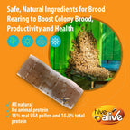 Pollen Patties for Honey Bees - 2lb (2x1lb) Bee Food with 15% Real USA Pollen, Full Dose of Hive Alive Concentrate, Seaweed Micronutrients, and Amino Acids - HiveAlive Feeding Program