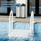 UPHYB Pool Ladder, 3-Step Pool Stairs with Double Handrails and Non-Slip Steps for 36-50” Above Ground and In-Ground Pools, White