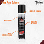 Foghat Culinary Butane Fuel Refill (3 x 60ml) - Torch Lighter Butane Refill Canister, Fits All Kitchen Smoking Torches - Food Grade Ultra Refined For Cocktail Smoker Kit, Creme Brulee Torch