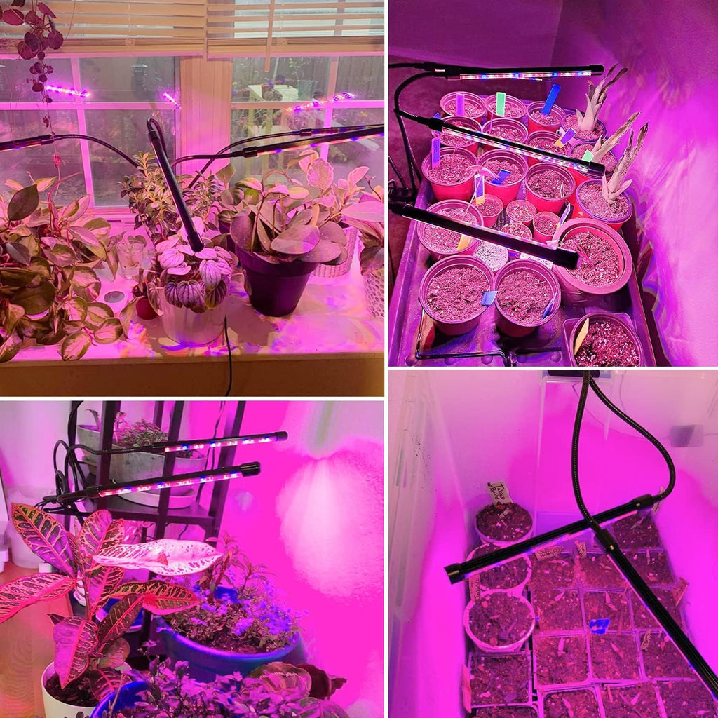 Garpsen Plant Light, 2 Heads Grow Lights for Seed Starting with Clip, 2Pack