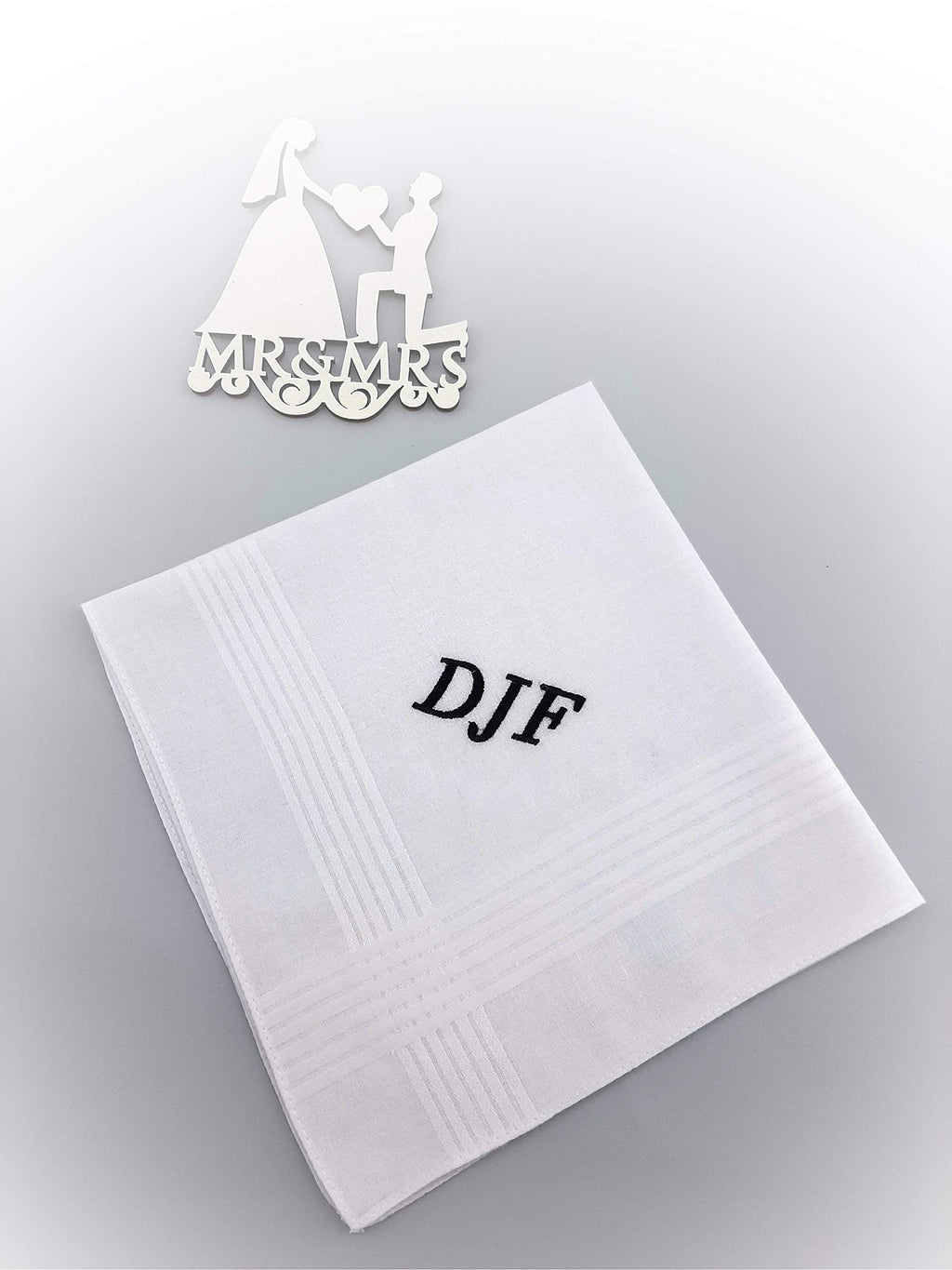 Monogrammed Handkerchief for Men Christmas Gifts for Him Soft Cotton Men's Initial Letter Hanky Groom Wedding Hankerchief Personalized