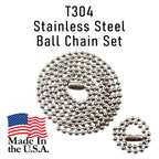 Stainless Steel Military Dog Tag Chain Set, 27 inch and 4.5 inch Ball Chains, 2.4mm #3 Size Chain