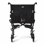 Medline Ultra Lightweight Transport Wheelchair for Adults, Foldable, 19-Inch Seat Width, Black Frame, Black Upholstery