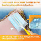 Senowi 30 Count Electrostatic Duster Refills Compatible with Swiffer Duster, Multi-Surface Dusting Refills, Microfibre Dusters for Cleaning, Unscented