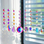 9 PCS Crystal Rainbow Suncatchers, Hanging Crystals Sun Catchers Pendants