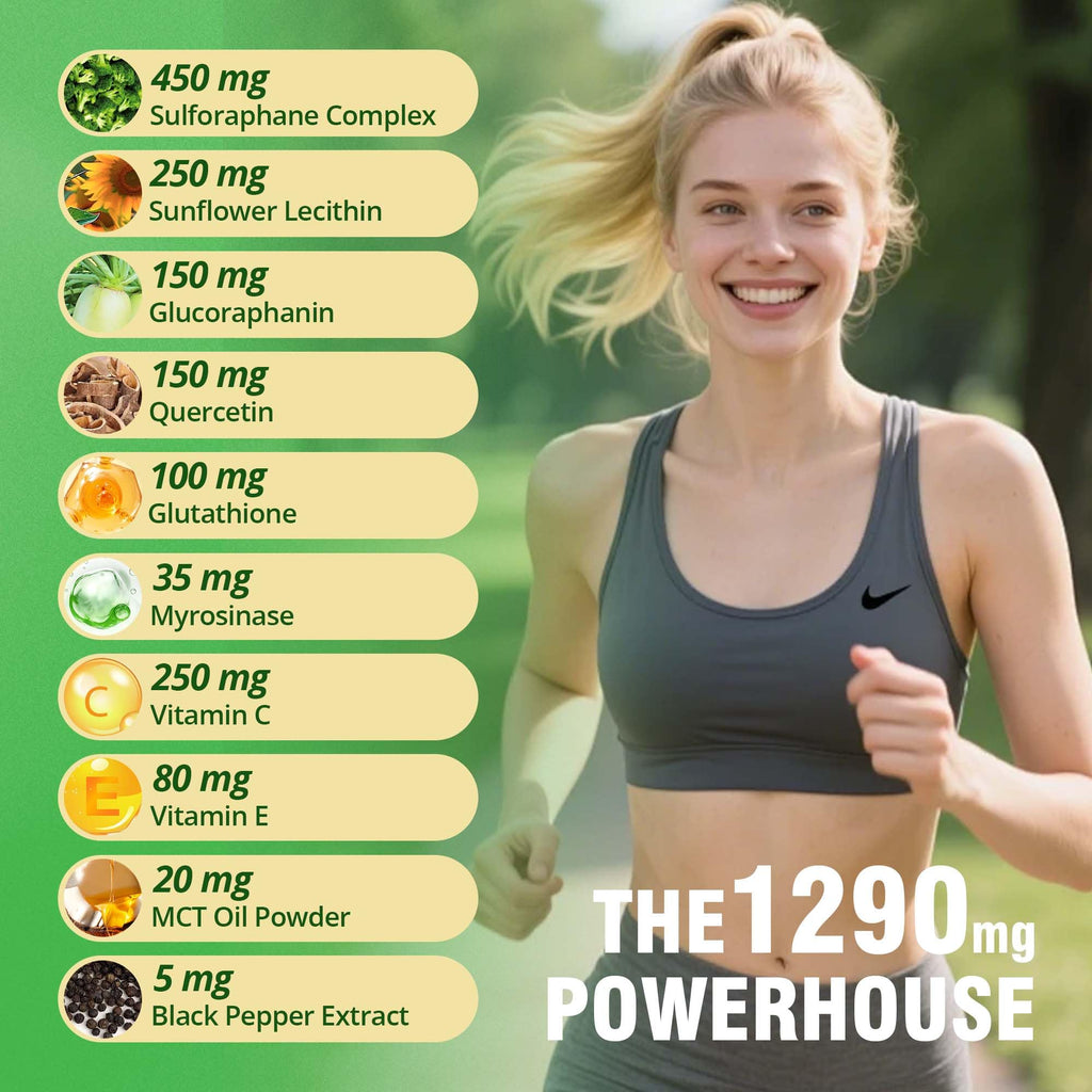 Liposomal Sulforaphane Supplement 450mg | Broccoli Sprout & Seed Extracts, Glucoraphanin, Myrosinase, Glutathione & Sunflower Lecithin | Antioxidant Detox & Cellular Health | Sugar-Free, 60 Gummies