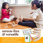 LITTLE BUD KIDS Spin-and-Read Montessori Phonetic Reading Blocks with CVC Phonics Flashcards for Beginner Readers, Montessori Reading Wooden Toys for 3 Years +