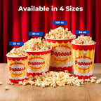 Fit Meal Prep 25 Pack Classic Paper Popcorn Buckets Disposable, 64 Oz Grease Resistant Popcorn Bowls Cups for Machine Home Theater Carnival Movie Night
