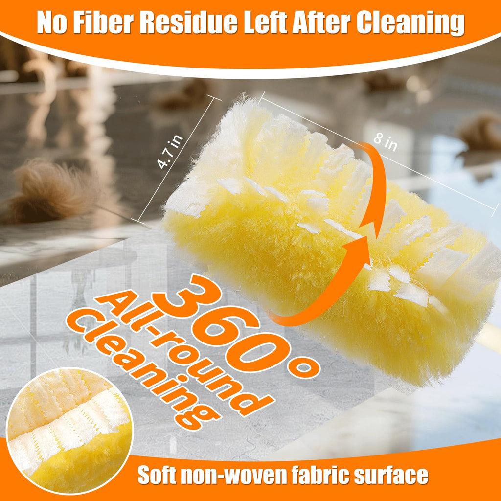 Senowi 50 Count 360° Heavy Duty Duster Refills Compatible with Swiffer, Larger Size-Extra Thick Electrostatic Disposable dusters Refill for Electronics, Furniture, Blinds, Ceiling Fans, Unscented
