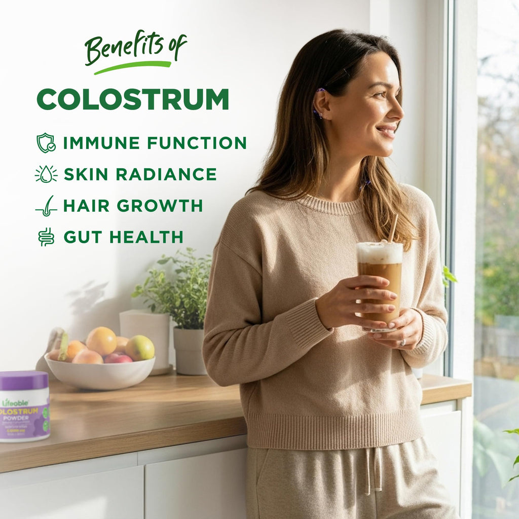 Lifeable Bovine Colostrum Powder, 2000mg, 30% IgG, Unflavored, 30 Servings