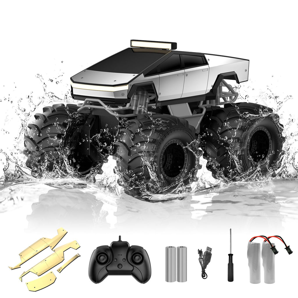 Amphibious Remote Control Car, 1:18 Monster Truck Toys for Boys RC Cars