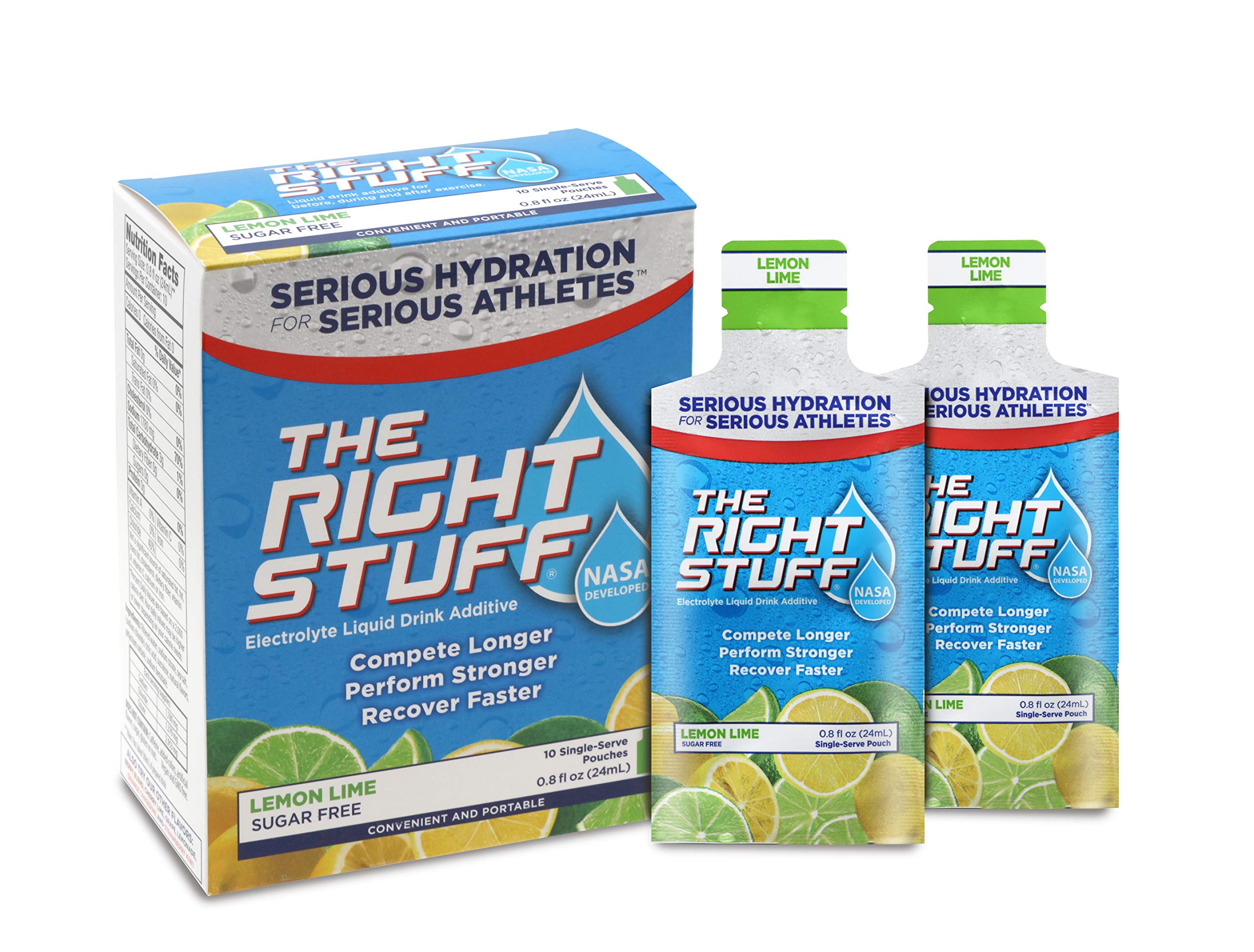 The Right Stuff electrolyte drink concentrate - 10 Pouch Box - Lemon Lime