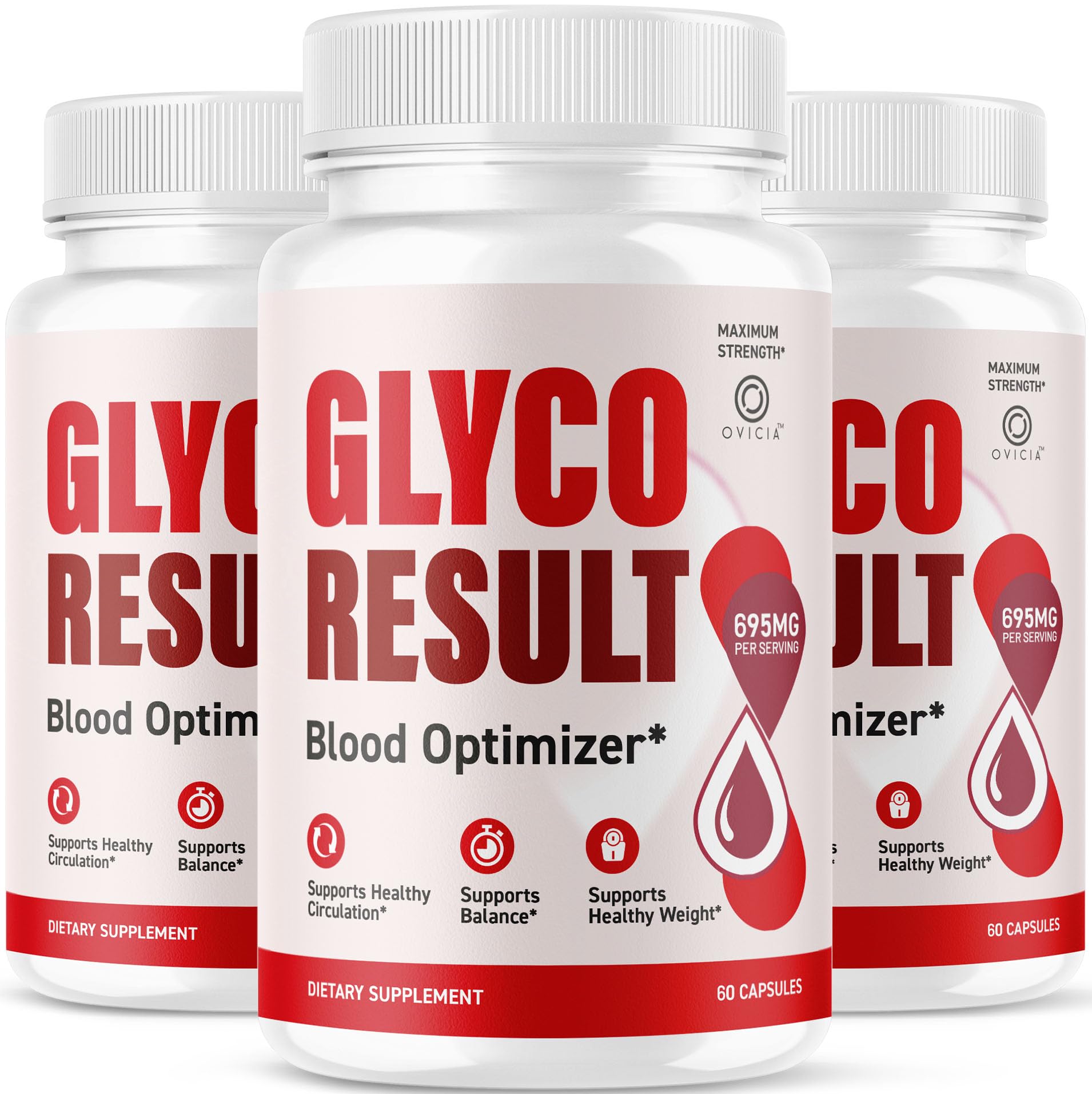 (3 Pack) Glyco Result Capsules - Official GlycoResult Pills Advanced Support for Maximum Strength, All Natural Ingredients Premium Vitamins for Overal Health & Wellness, 180 Capsules for 3 Months