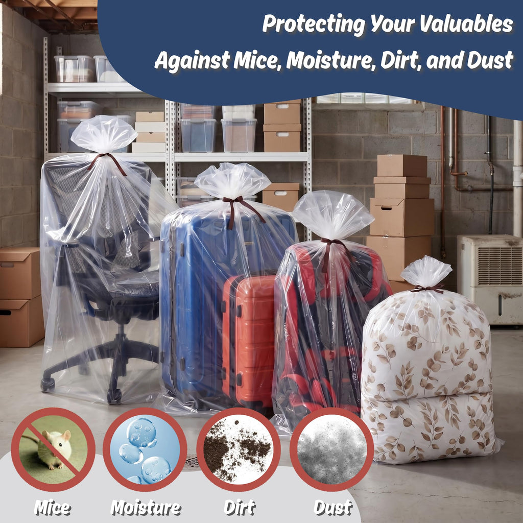 Wowfit Giant Large Plastic Bags for Furniture, Chairs, 45x65, 5 CT, 3 Mil