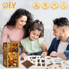 CUTEBEE Book Nook Kit - DIY Miniature House Dollhouse Kit for Adults and Teens, Booknook Tiny House Bookshelf Decor 3D Wooden Puzzle, Gifts for Family, Friends Eternal Bookstore