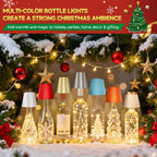 Hoide 2025 New Bottle Lamp - LED Bottle Lights for Liquor & Wine Bottles, Cordless Lampshade, Whiskey Bottle Top Light, Bottle Stopper Night Light Kit, Rechargeable 3-Tone Touch-Dimmable