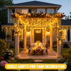JMEXSUSS Icicle Lights for Outside, 400 LED 38.8FT Christmas Lights Outdoor
