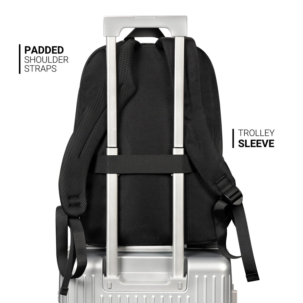 ZORFIN 26L Black Backpack for College, and Travel: Water Resistant Bookbag