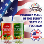 Fruits and Vegetables Supplement - 180 Fruit and 180 Veggie Capsules - Nature Vitamins, Balance of Fruits and Veggies Supports Energy Balance, Soy Free, Vegan Capsules - 360 Count (Pack of 4)