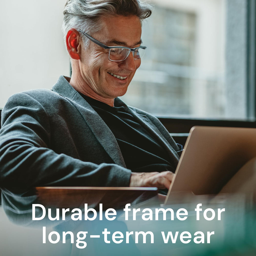 Gaoye Executive Style Reading Glasses Men - Durable Readers with Blue Light Filtering - Comfortable Fit with TR90 Frames
