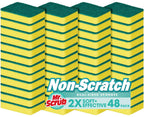Mr. Scrub Sponges Kitchen Scrub Dish Sponge Scouring Pad, 48 Pack Cleaning Brush Scrubber Supplies for Soap, Dishwashing Dinnerware Sets Pan Pot Towels Cloth Rags Holder Glass Dishwasher Sink Bathroom