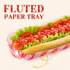 300 Pcs Paper Hot Dog Trays, Small Disposable Hot Dog Boats Fluted to Go Food Holders for Concession Stand, Party, Food Truck (Red)