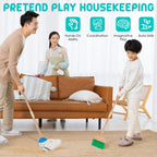WOODMAM Wooden Kids Cleaning Set, Toddler Cleaning Toys with Broom and Mop