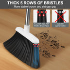 BSKLIN Broom and Dustpan Set, Broom Dustpan Combo Set for Home 52-in Long Adjustable Handle Broom with Dustpan Teeth to Clean Hair for Home Office Kitchen Lobby(White)