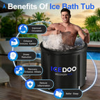 Wxtkkom Ice Bath Tub for Athletes & Adults, 119 Gallon Portable Cold Plunge with Cover, Multi-Layered Recovery Bath for Cold Water Therapy, Indoor Outdoor Home Gym Garage