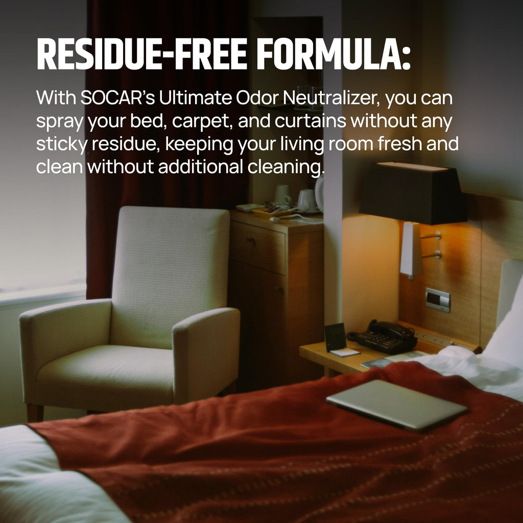SOCAR CHEMICAL - Odor Neutralizer Eliminates odors for Home, Office, Gym, Car. Eliminates Unwanted Smells from Pets, Cooking, Sports Gear, Urine, Vomit & Unwanted, Strong Odor 32oz Liquid Spray