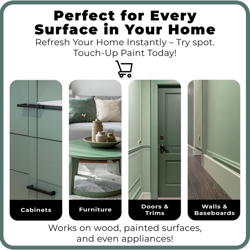 spot. Touch-Up Paint | Matte Finish for Cabinets, Walls, Doors & Furniture | Multi-Tone Green Repair Kit | Quick-Dry, Self-Priming, Low-Odor, Eco-Friendly | No-Sanding or Primer Needed | 3 Pack
