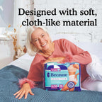 Because Adult Incontinence Underwear for Sensitive Skin - Women - Premium Overnight Disposable Briefs, Anti Odor - White, Small/Medium - Absorbs 6 Cups - 16 Count (Pack of 1)