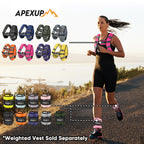 APEXUP 10lbs/Pair Adjustable Ankle Weights for Women and Men, Modularized Leg Weight Straps for Yoga, Walking, Running, Aerobics, Gym, Physical Therapy (Black)