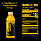 vitaminwater Energy Tropical Citrus, Flavored Water Beverage Bottles, 20 fl oz, 12 Pack