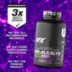 EFX Sports Kre-Alkalyn EFX | pH Correct Creatine Monohydrate Pill Supplement | Vegan Friendly | Strength & Muscle Growth | 90 Servings, 180 Veggie Capsules