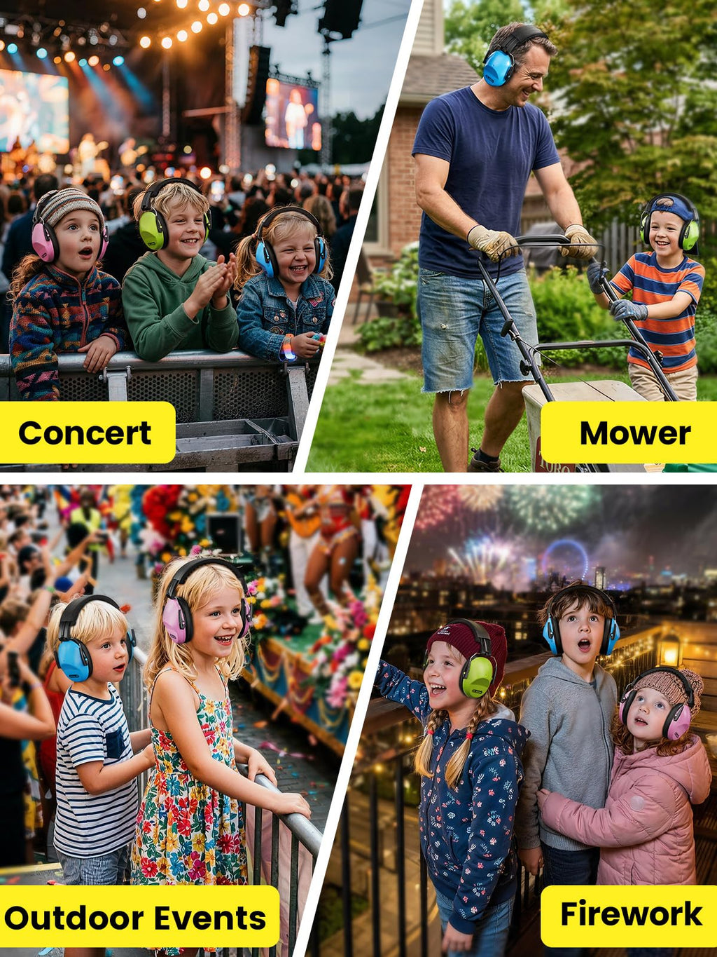 Dr.meter Ear Muffs for Noise Reduction: 27.4SNR Noise Cancelling Headphones for Kids Adults, EM100 Adjustable Hearing Protection Earmuffs for Monster Jam, Autism Sensory, Concerts, Fireworks- 3PACK