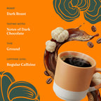 Four Sigmatic Organic Focus Mushroom Ground Coffee | Dark Roast, Organic Coffee with Lion's Mane & Chaga Mushroom for Mental Clarity & Energy Support | 12oz Bag