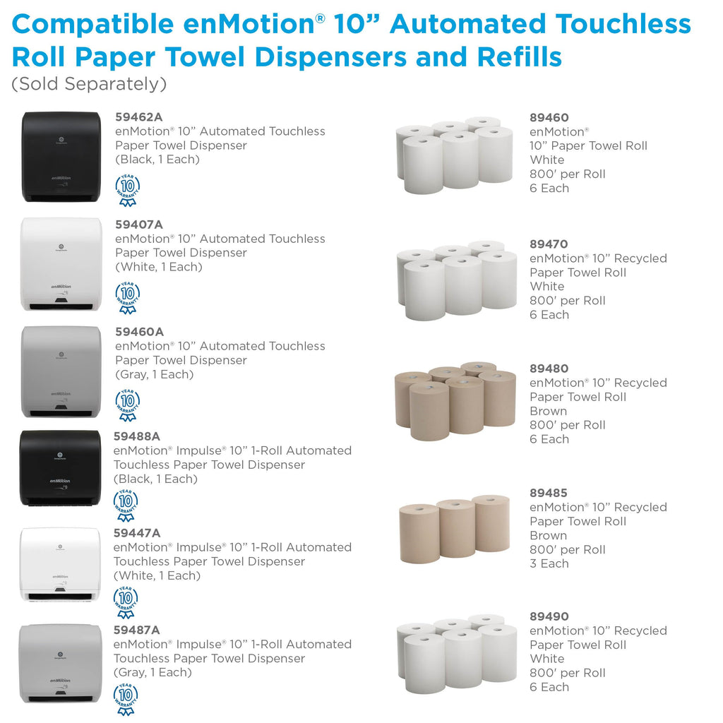 enMotion Georgia‑Pacific (by GP PRO) 10 in Automated Touchless Paper Towel Dispenser, Gray, 59460A