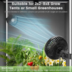 Roodike 5" Clip-on Fan 2 Units for Grow Tent Greenhouse Plant Shelf