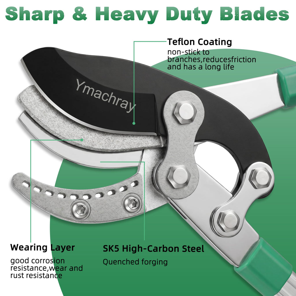 Heavy Duty Anvil Lopping Shears -2 inch Cutting Capacity Bypass Lopper - Extendable 26 Inch to 41 Inch,Professional Tree Branch Cutter