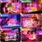 LED Drawing Board with 9 Light Effects, Rechargeable 16" Glow Doodle Note Message Board with Colors, Neon Light Up Drawing Pad Gift Ideas for Kids, Birthday, Christmas with Markers & Tracing Book