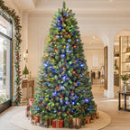 7FT Artificial Prelit Classic Christmas Tree with Remote Control,Timer