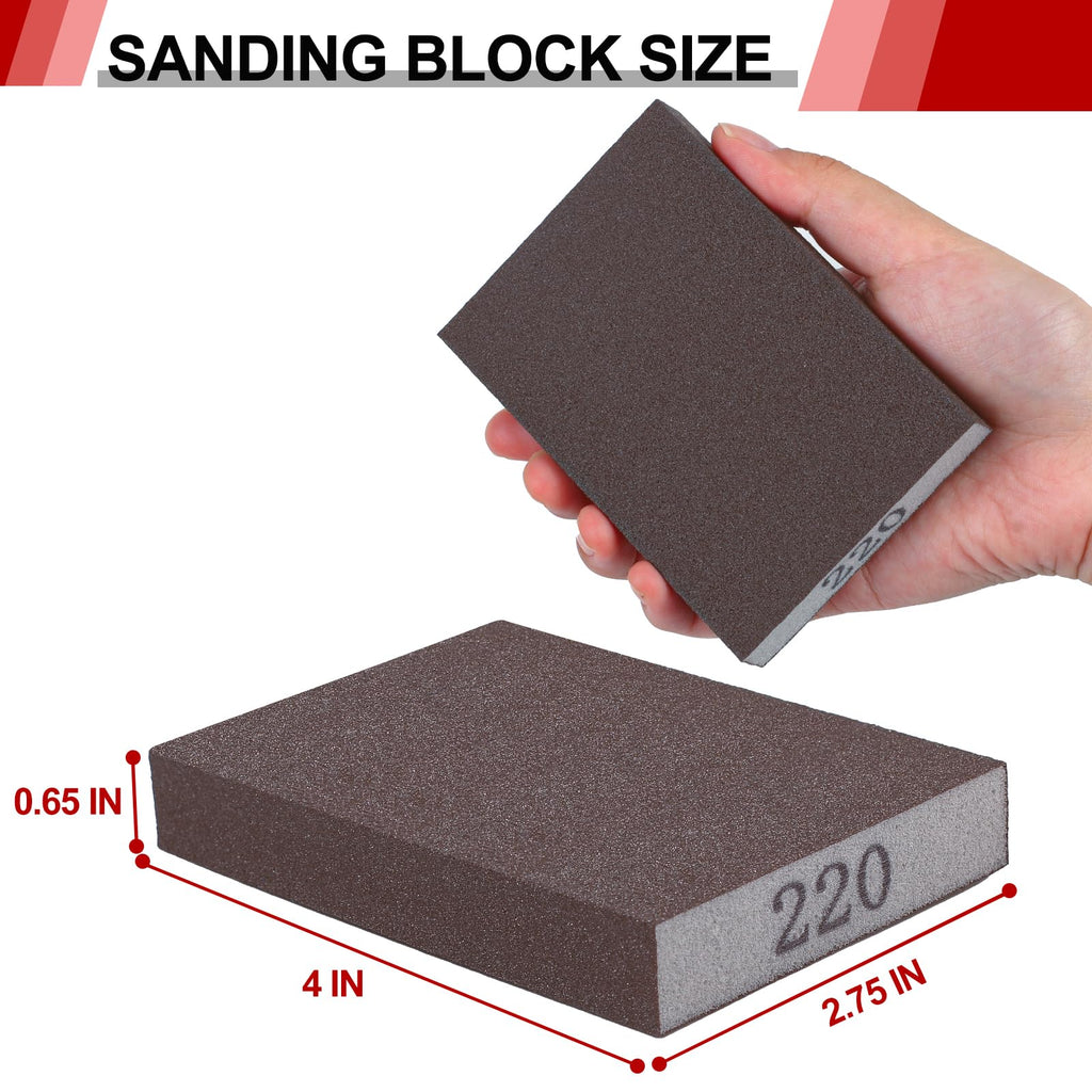 YNZDRWA 8 Pack Sanding Sponge, 60/80/120/220 Grit Sanding Blocks Assortment