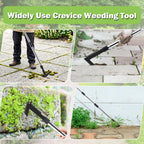 LAWFYMORI Crack Weeder with Long Handle, 60" Manual Crevice Weeding Tool