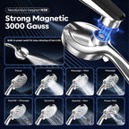 Rain Shower Head with Handheld,Dual Shower Head with Hose,Detachable 10" High Pressure Shower Head Combo with 9 Settings Shower Spray Built-in Magnetic Docking & Power Wash Mode (Chrome)