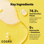 COSRX Snail Mucin 74% + Niacinamide 5% Dual Essence, Anti Aging Face Serum for Dull Skin, Sensitive Skin, Korean Skin Care, 2.70 fl.oz / 80ml