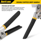 HURRICANE Sheet Metal Hand Seamer, 6 Inch Straight Jaw Sheet Bender Tools for Flattening Metal, Bending Pliers with Double Dipped Cushion Handle, Grip Strength and Versatility