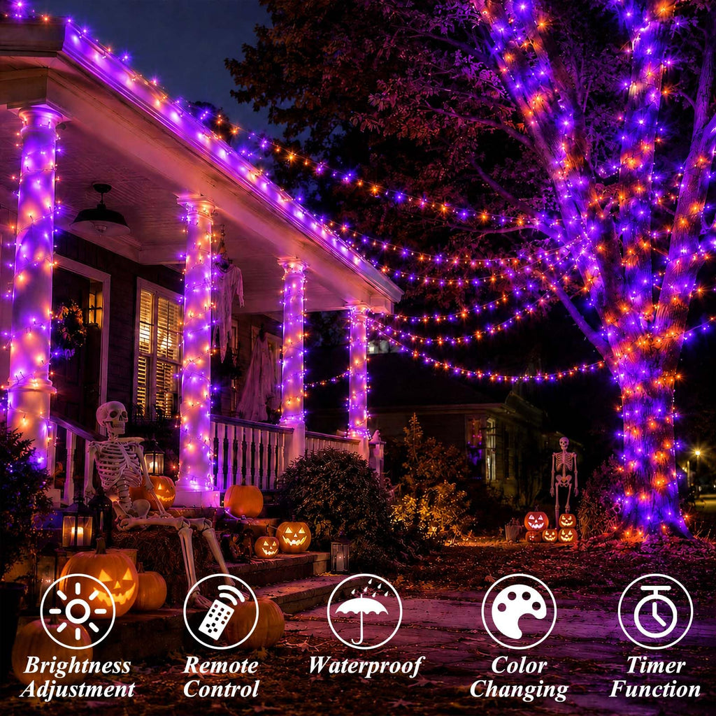 LitHome Color Changing Christmas String Lights Connectable, 66Ft 200 LED